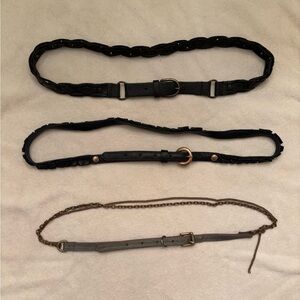 Three leather belts